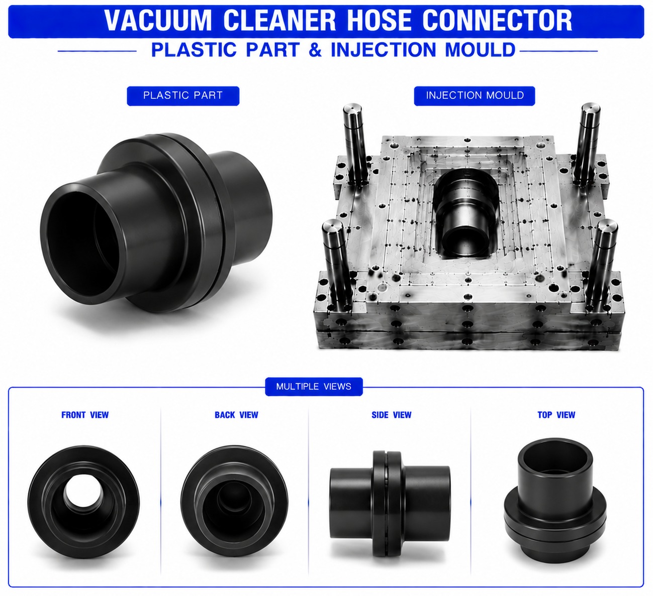 Vacuum Cleaner Plastic Hose Connector
